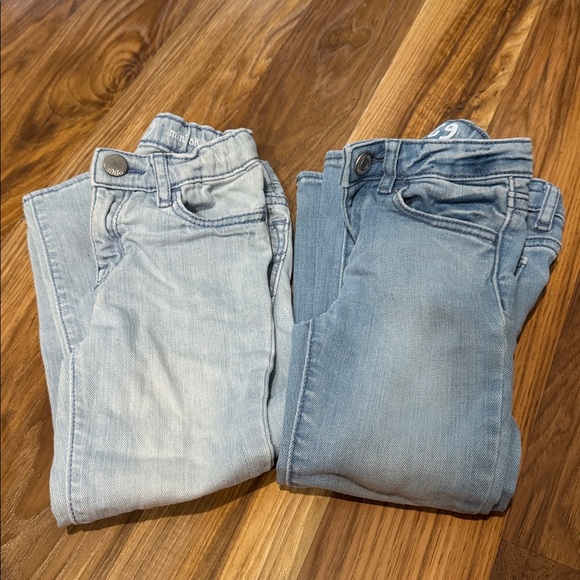 GAP Baby Light Blue Denim Pants Mini Skinny Girl 2 Pairs - Picture 1 of 6